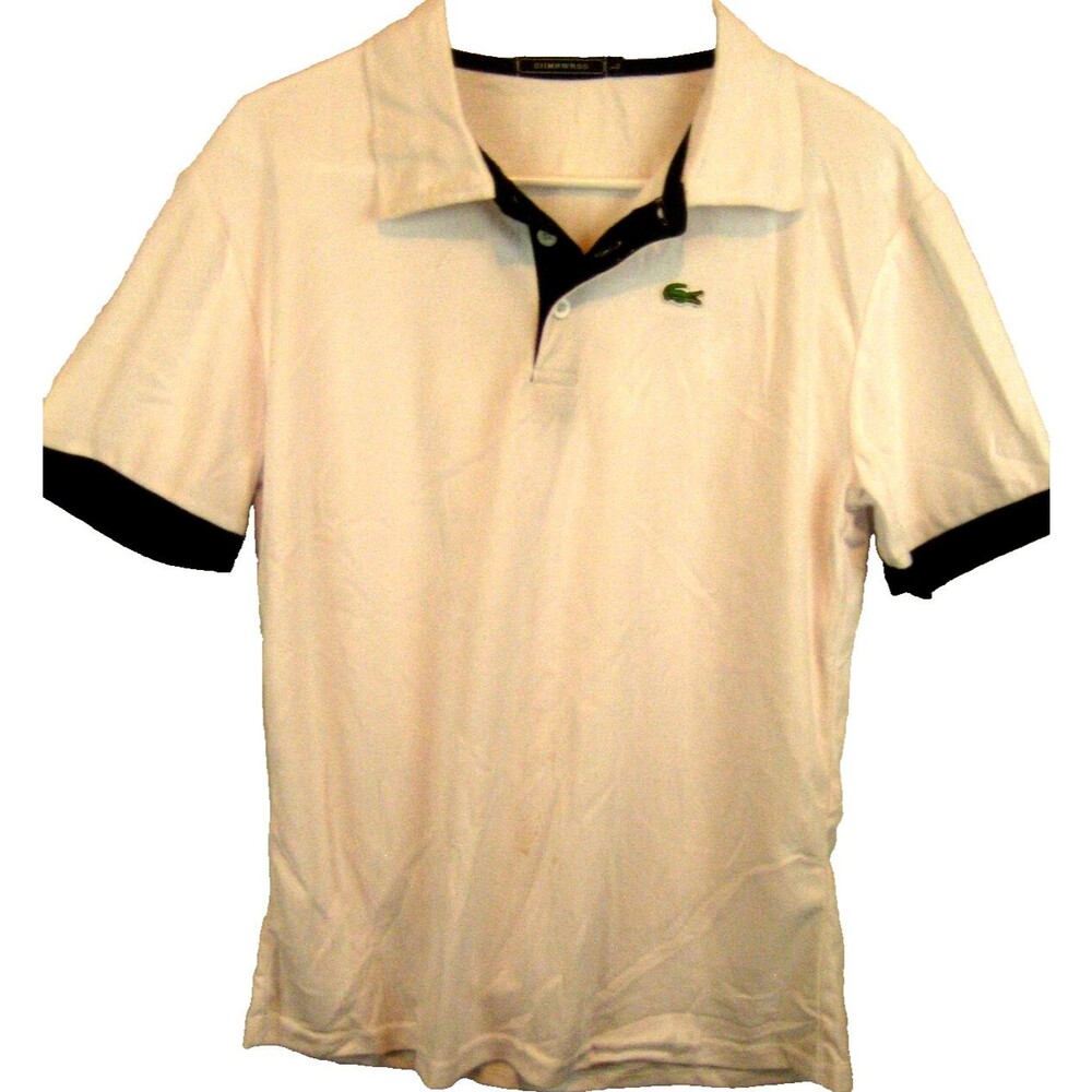 Womens SIIMHWRSS White Cotton SS Polo Golf Shirt sz Lg